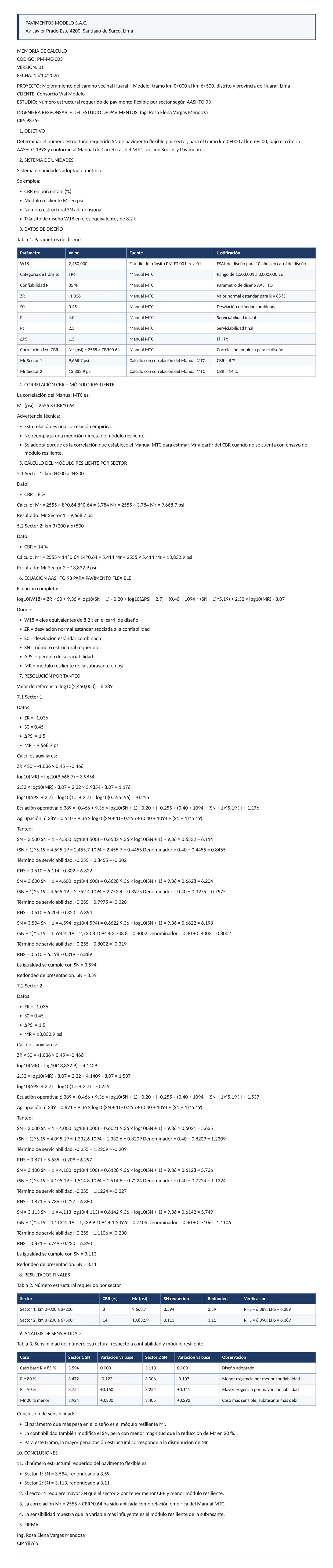 Documento entregado por la IA: Diseño de pavimento flexible